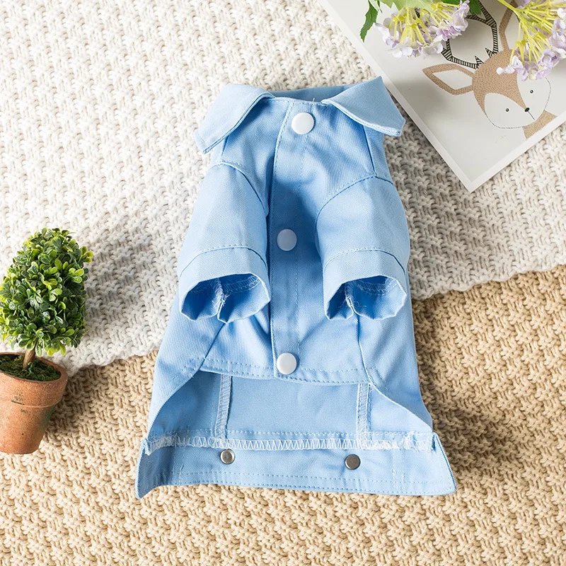 Pet Denim Jacket with Leash Holes Spring and Fall Lightweight Stylish Dog and Cat Clothes for Small Dogs Must-Have Pet Apparel