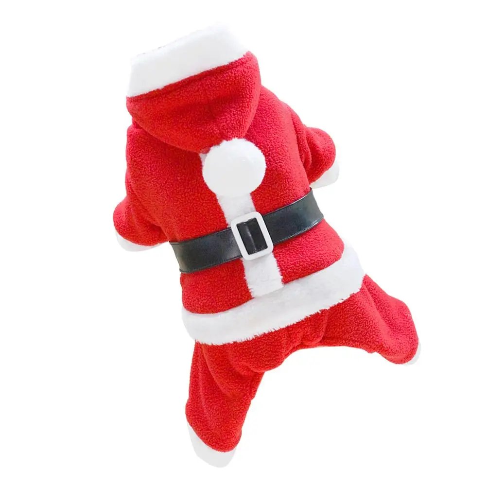 Christmas Clothing Pet Santa Clothes Costume Dog Apparel Supplies Dog's Breathable Party Red