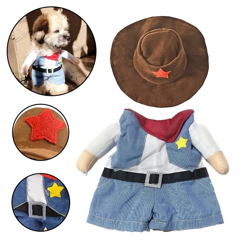 Dog Costume Funny Cosplay Clothes For Small Dogs Cat Halloween Puppy Festival Dress Up Suit Cowboy Apparel French Bulldog Outfit Dog Costume Funny Cosplay Clothes For Small Dogs Cat Halloween Puppy Festival Dress Up Suit Cowboy Apparel French Bulldog Outfit