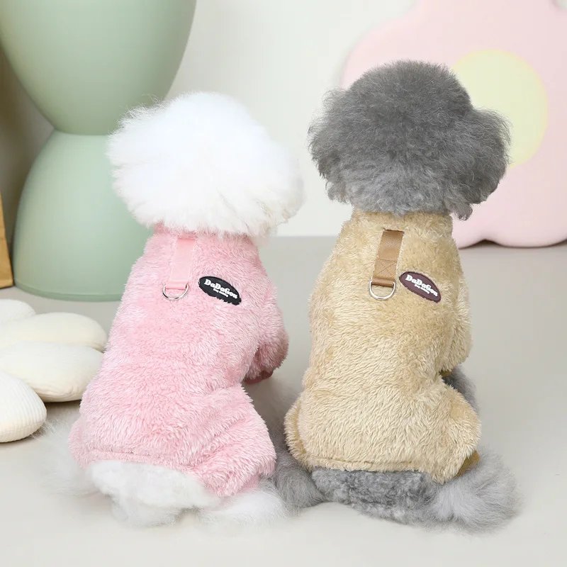 Winter Dog Jumpsuits Flannel Pet Clothes For Small Dogs Hoodies Puppy Sweater Warm Dog Coat Jacket Pet Apparel