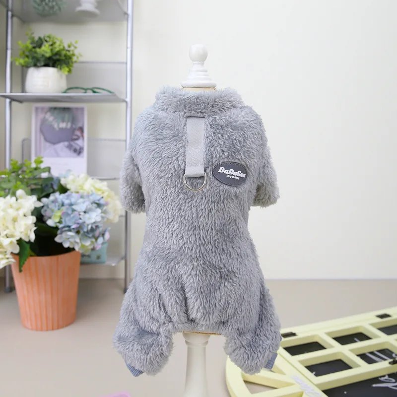 Winter Dog Jumpsuits Flannel Pet Clothes For Small Dogs Hoodies Puppy Sweater Warm Dog Coat Jacket Pet Apparel