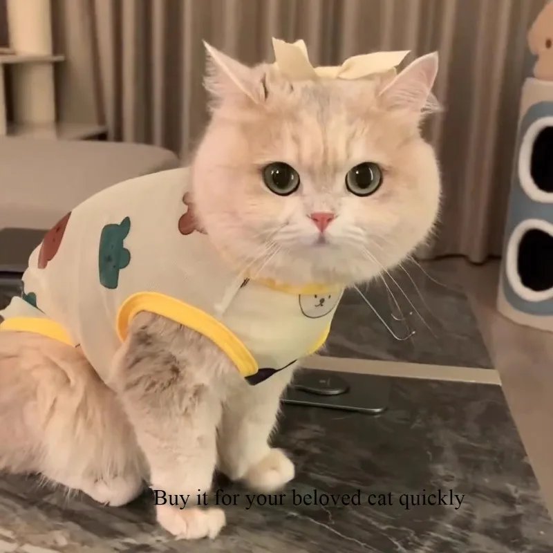 Pet Clothes Golden Gradient Anti-Shedding Vest Cat & Puppy Summer Tank Top Lightweight Breathable All-Season Dog Cat Vest