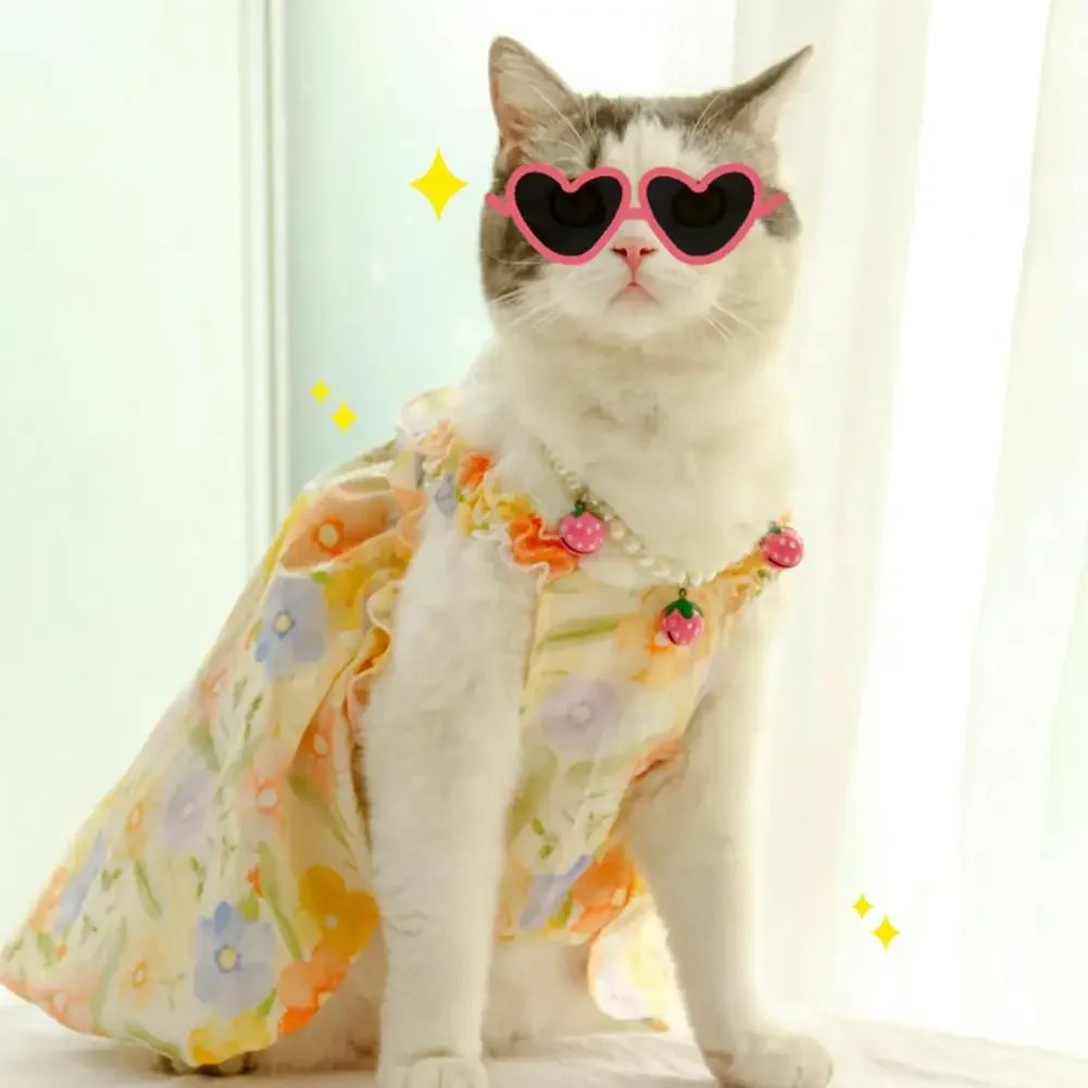 Summer Flower Dress Cat Pet Clothing Suspender Skirt For Cats Dogs Clothes Cat Small Print Cute Mesh Dogs Dress Pet Clothing Summer Flower Dress Cat Pet Clothing Suspender Skirt For Cats Dogs Clothes Cat Small Print Cute Mesh Dogs Dress Pet Clothing