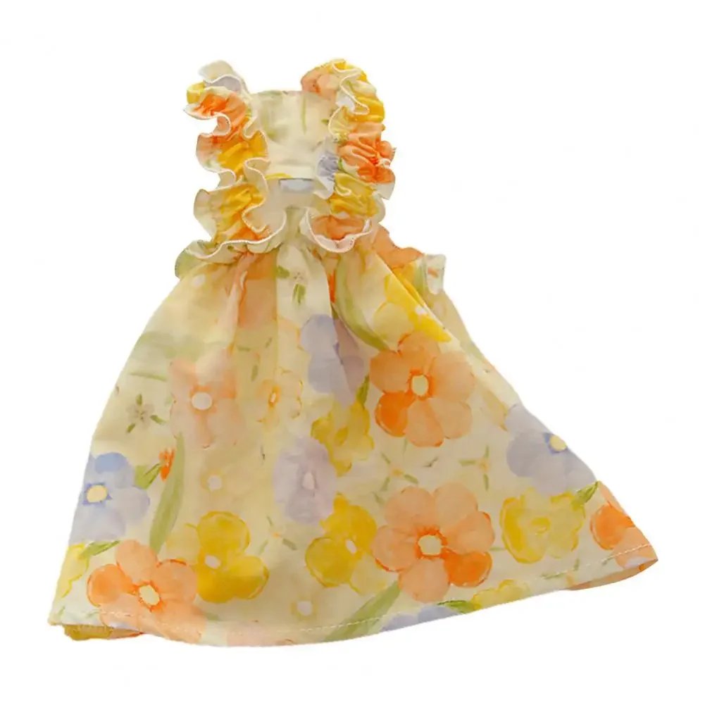 Summer Flower Dress Cat Pet Clothing Suspender Skirt For Cats Dogs Clothes Cat Small Print Cute Mesh Dogs Dress Pet Clothing