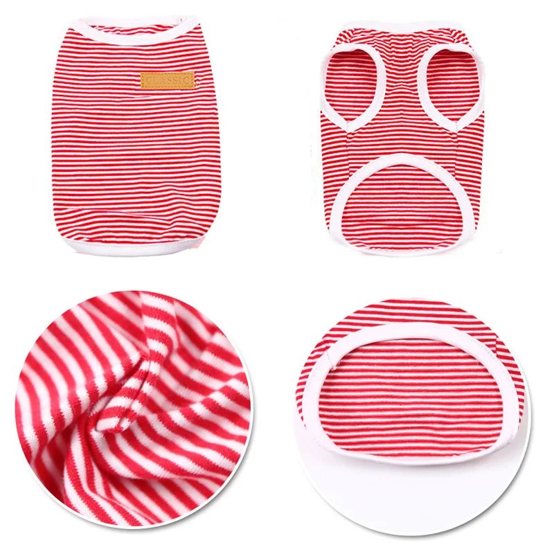 Classic Stripe Pet Cat Clothes for Cats Summer Dog Cat Vest Shirt katten kleding Kedi Suit Goods For Pets Cats Costume Clothing