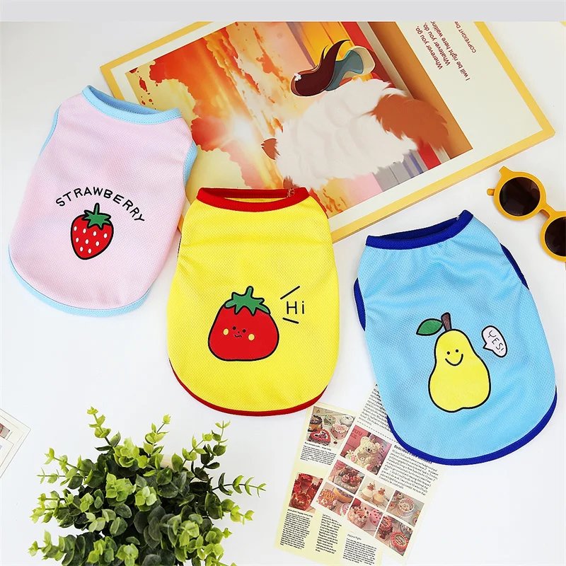 Soft Breathable Rabbit Vest Summer Pet Clothes for Cats Rabbits Cute Print Bunny Sleeveless Vest Animals Clothing Pets Products