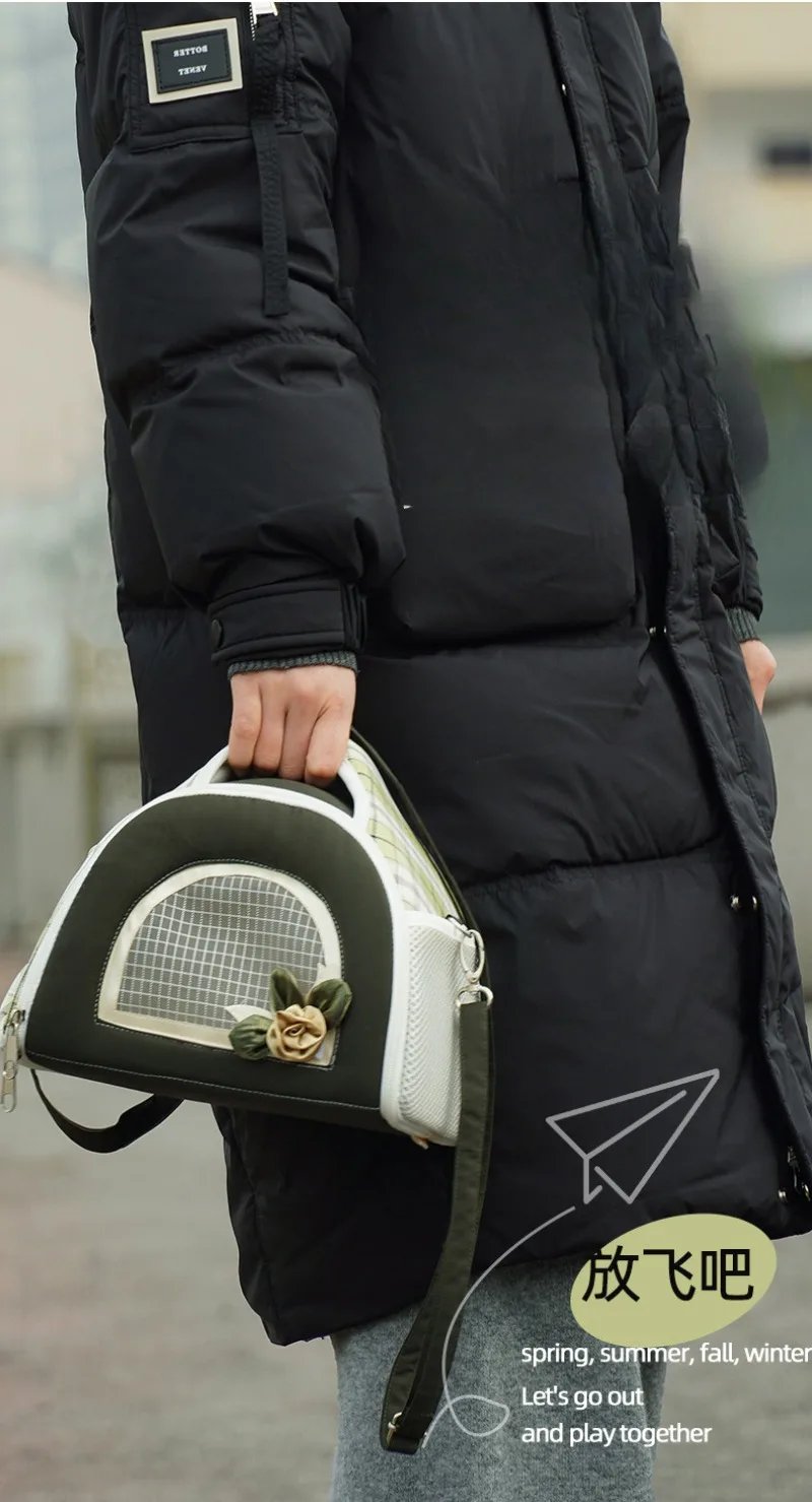 Summer Pet Outgoing Bag Pet Travel Diagonal Cross Breathable Bag Portable and Comfortable Pet Anti Loss Bag Guinea Pig Hamster