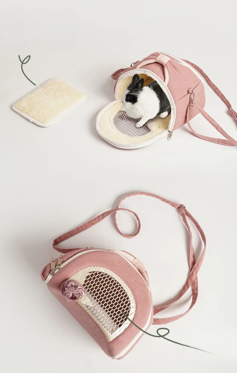 Summer Pet Outgoing Bag Pet Travel Diagonal Cross Breathable Bag Portable and Comfortable Pet Anti Loss Bag Guinea Pig Hamster