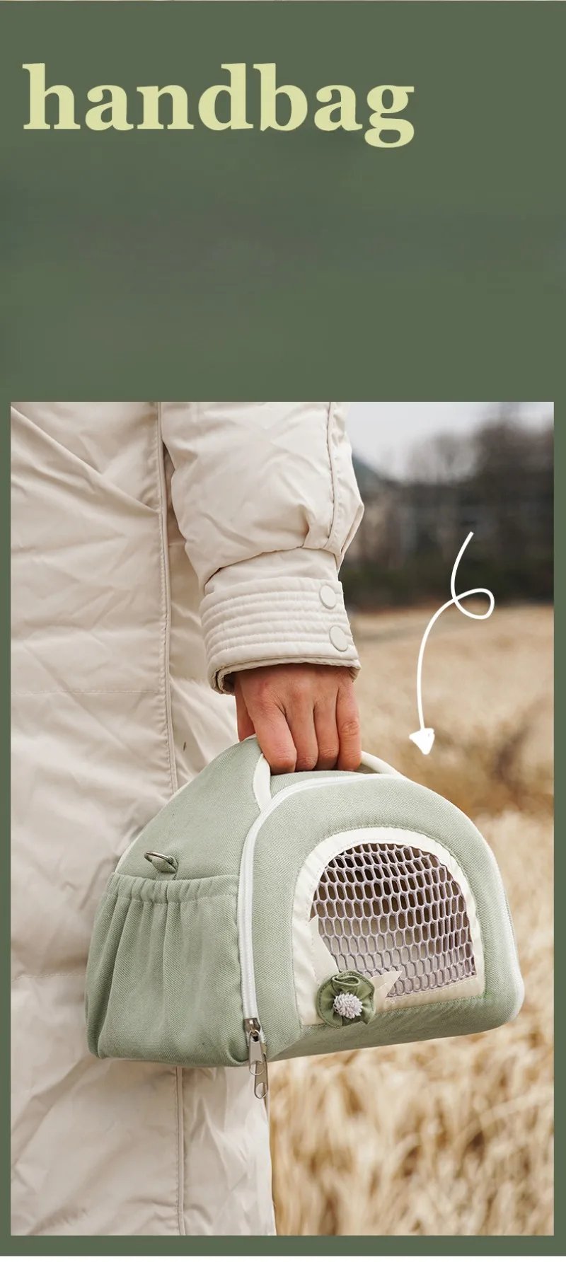 Summer Pet Outgoing Bag Pet Travel Diagonal Cross Breathable Bag Portable and Comfortable Pet Anti Loss Bag Guinea Pig Hamster