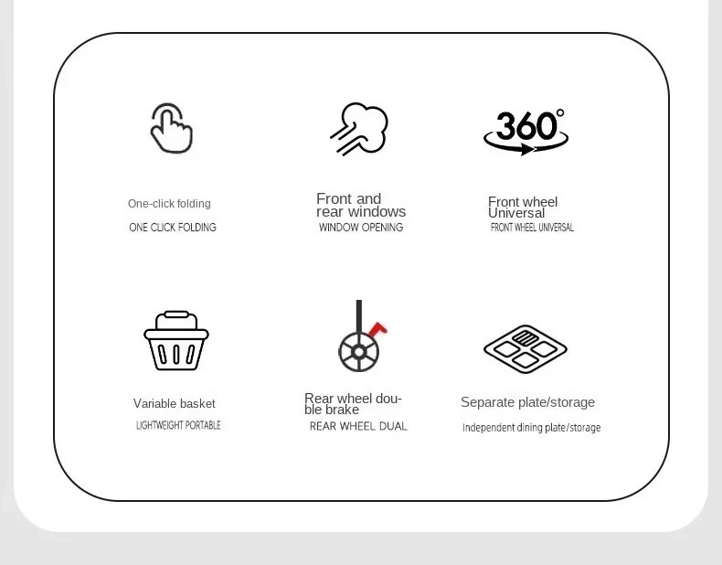 Suitable for dogs and cats to use outdoors. Foldable pet stroller, four-wheel dog travel cart, with storage basket