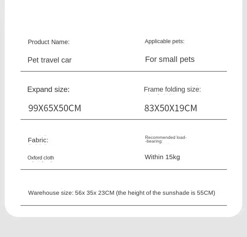 Suitable for dogs and cats to use outdoors. Foldable pet stroller, four-wheel dog travel cart, with storage basket