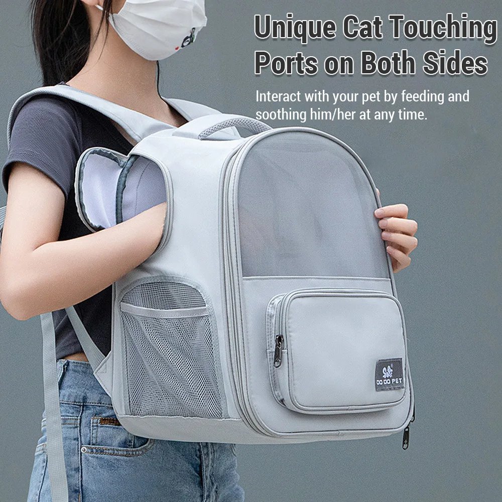 Cat Carrier Outdoor Portable Breathable Pet Bag Shoulder Backpack Handheld Pet Bag Expandable Pet Backpack Cat Backpack