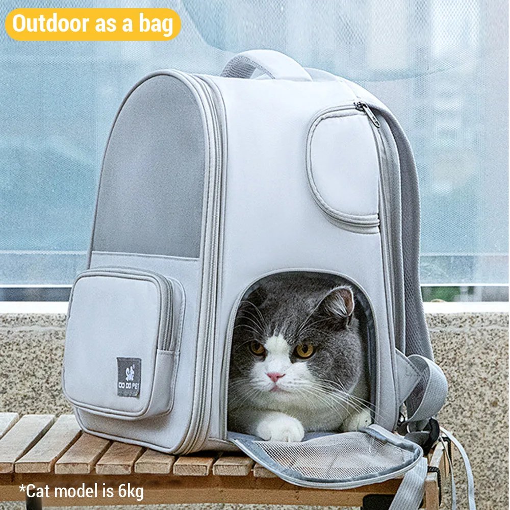 Cat Carrier Outdoor Portable Breathable Pet Bag Shoulder Backpack Handheld Pet Bag Expandable Pet Backpack Cat Backpack