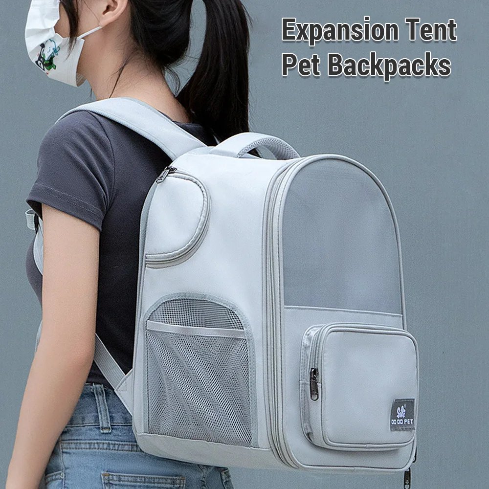 Cat Carrier Outdoor Portable Breathable Pet Bag Shoulder Backpack Handheld Pet Bag Expandable Pet Backpack Cat Backpack
