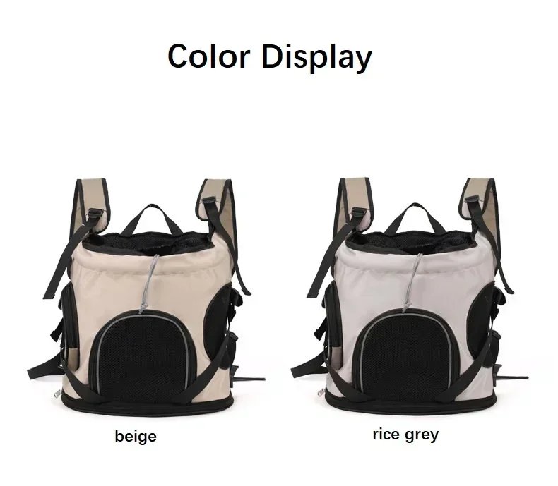 Solid Color Large Capacity Lightweight Cat Bag Go Out Portable Pet Bag Carrier Breathable Oxford Cloth Portable Pet Backpack