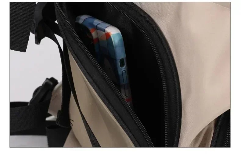 Solid Color Large Capacity Lightweight Cat Bag Go Out Portable Pet Bag Carrier Breathable Oxford Cloth Portable Pet Backpack