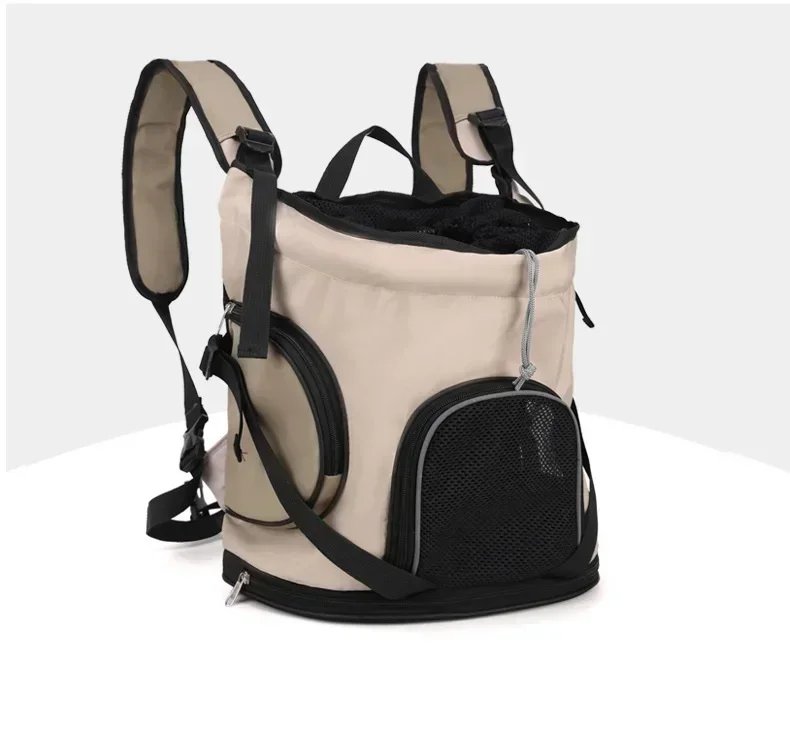 Solid Color Large Capacity Lightweight Cat Bag Go Out Portable Pet Bag Carrier Breathable Oxford Cloth Portable Pet Backpack