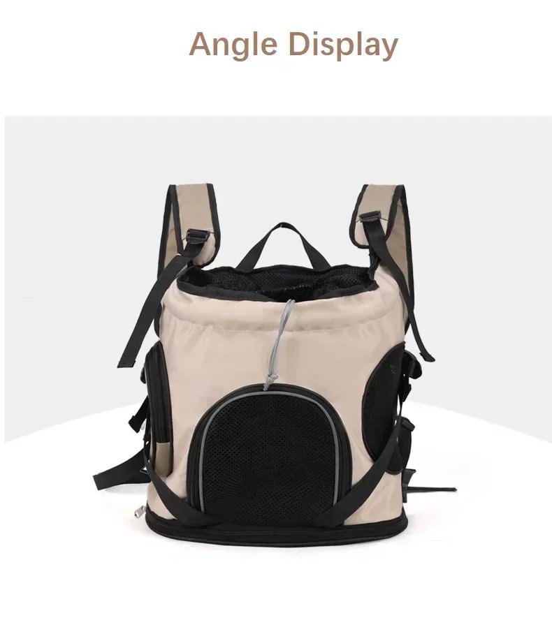 Solid Color Large Capacity Lightweight Cat Bag Go Out Portable Pet Bag Carrier Breathable Oxford Cloth Portable Pet Backpack