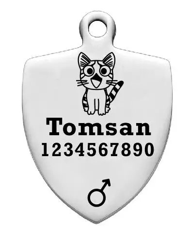 Pet Cat ID Tag Free Engraving Kitten ID Tag  Accessories Stainless Steel Tags Message Puppy Custom Collars Products Pet Supplies