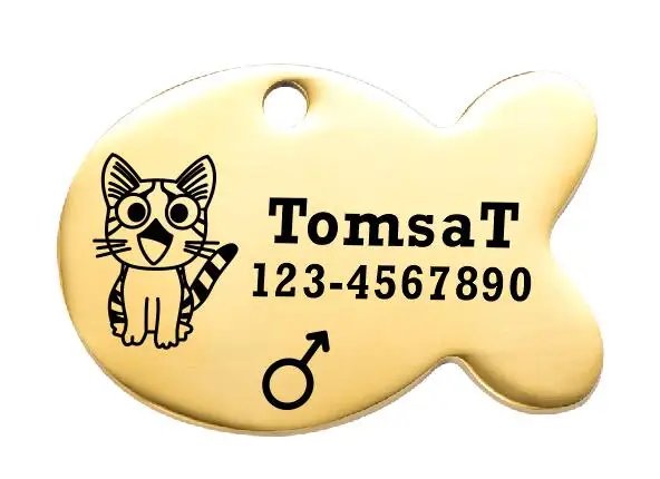 Pet Cat ID Tag Free Engraving Kitten ID Tag  Accessories Stainless Steel Tags Message Puppy Custom Collars Products Pet Supplies