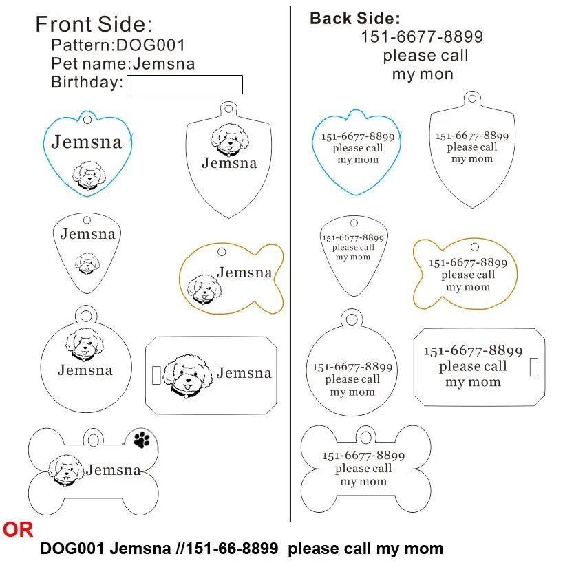 Pet Cat ID Tag Free Engraving Kitten ID Tag  Accessories Stainless Steel Tags Message Puppy Custom Collars Products Pet Supplies