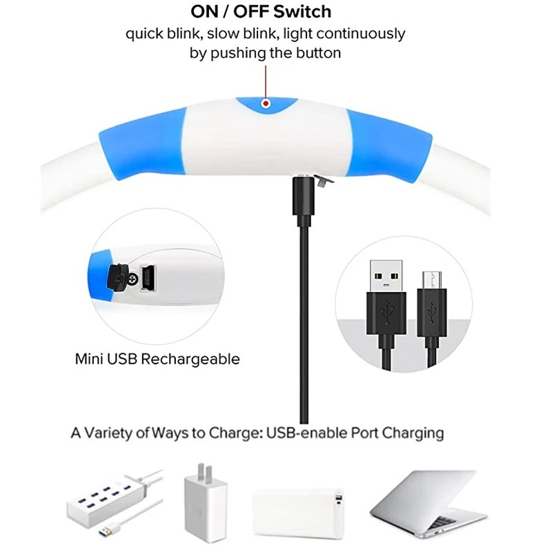 Luminous Dog Collar Light Charge Cat Necklace, Led Fashion Flashing DIY Glowing Safety Collar for Dogs Nighttime Pet Accessorie Luminous Dog Collar Light Charge Cat Necklace, Led Fashion Flashing DIY Glowing Safety Collar for Dogs Nighttime Pet Accessorie