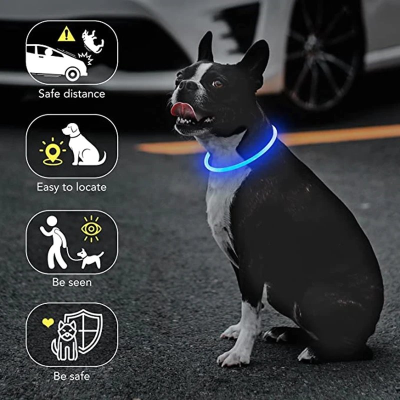 Luminous Dog Collar Light Charge Cat Necklace, Led Fashion Flashing DIY Glowing Safety Collar for Dogs Nighttime Pet Accessorie Luminous Dog Collar Light Charge Cat Necklace, Led Fashion Flashing DIY Glowing Safety Collar for Dogs Nighttime Pet Accessorie