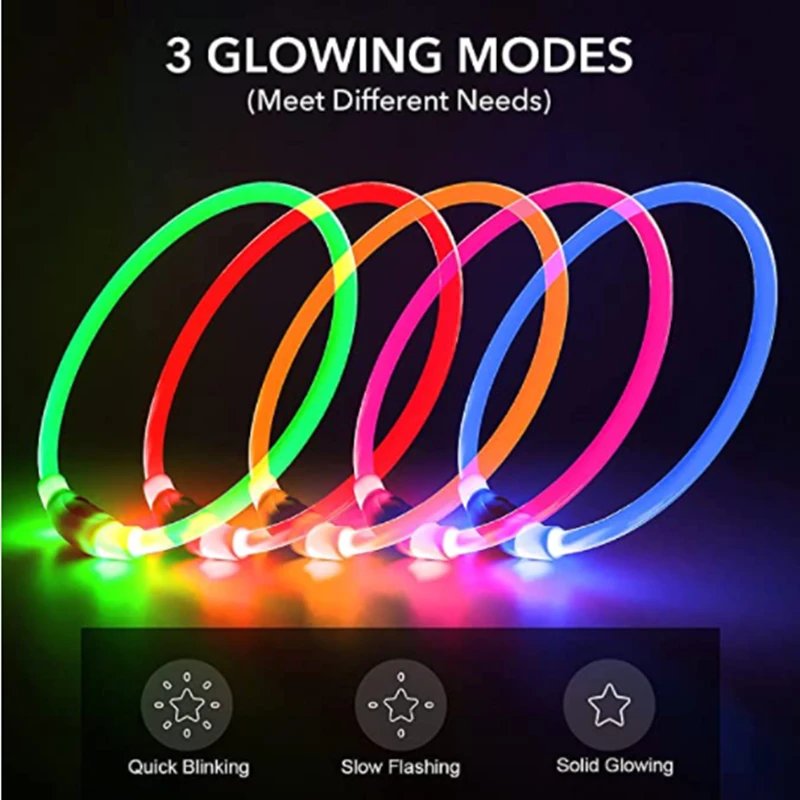 Luminous Dog Collar Light Charge Cat Necklace, Led Fashion Flashing DIY Glowing Safety Collar for Dogs Nighttime Pet Accessorie Luminous Dog Collar Light Charge Cat Necklace, Led Fashion Flashing DIY Glowing Safety Collar for Dogs Nighttime Pet Accessorie