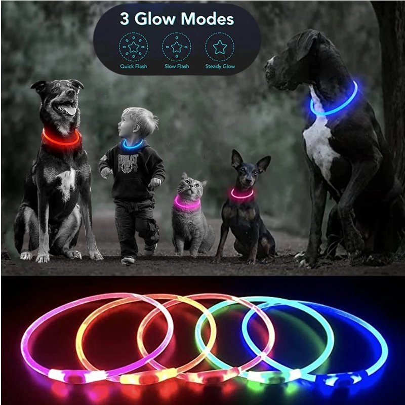 Luminous Dog Collar Light Charge Cat Necklace, Led Fashion Flashing DIY Glowing Safety Collar for Dogs Nighttime Pet Accessorie Luminous Dog Collar Light Charge Cat Necklace, Led Fashion Flashing DIY Glowing Safety Collar for Dogs Nighttime Pet Accessorie