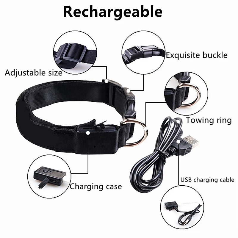 3 Modes Dog Luminous Charge Collar Led Usb Cat Dogs Collars Detachable Night Led Glow Dog Loss Prevention Collar Pet Accessories 3 Modes Dog Luminous Charge Collar Led Usb Cat Dogs Collars Detachable Night Led Glow Dog Loss Prevention Collar Pet Accessories