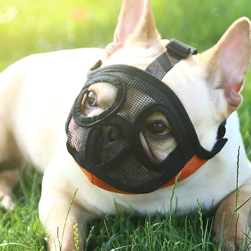 Pet Dog Muzzles Adjustable French Bulldog Muzzle Dog Mouth Mask Breathable Muzzle for Anti Stop Barking Supplies Prevent Biting Pet Dog Muzzles Adjustable French Bulldog Muzzle Dog Mouth Mask Breathable Muzzle for Anti Stop Barking Supplies Prevent Biting