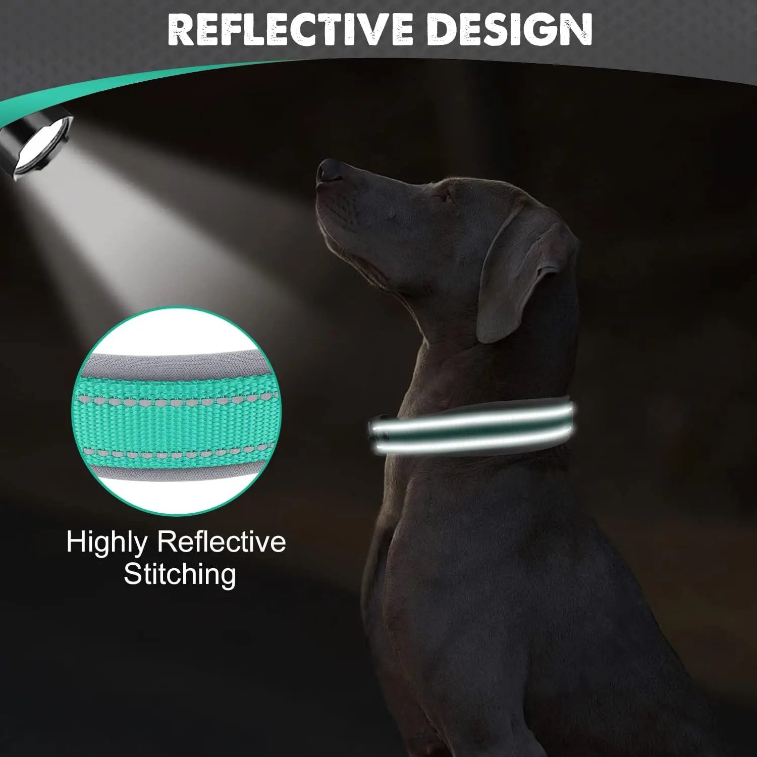 Padded Dog Collars for small Medium large Dogs Reflective Wide Pet Collars Adjustable Heavy Duty Nylon Neoprene Dog Collar Padded Dog Collars for small Medium large Dogs Reflective Wide Pet Collars Adjustable Heavy Duty Nylon Neoprene Dog Collar