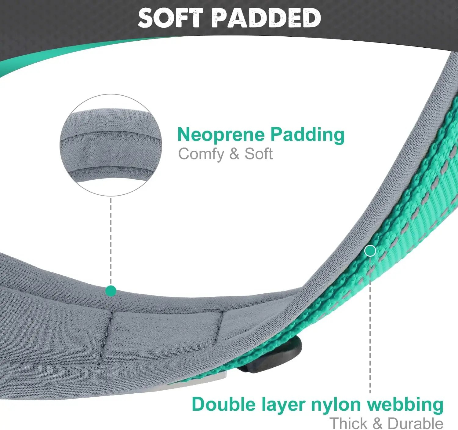 Padded Dog Collars for small Medium large Dogs Reflective Wide Pet Collars Adjustable Heavy Duty Nylon Neoprene Dog Collar Padded Dog Collars for small Medium large Dogs Reflective Wide Pet Collars Adjustable Heavy Duty Nylon Neoprene Dog Collar