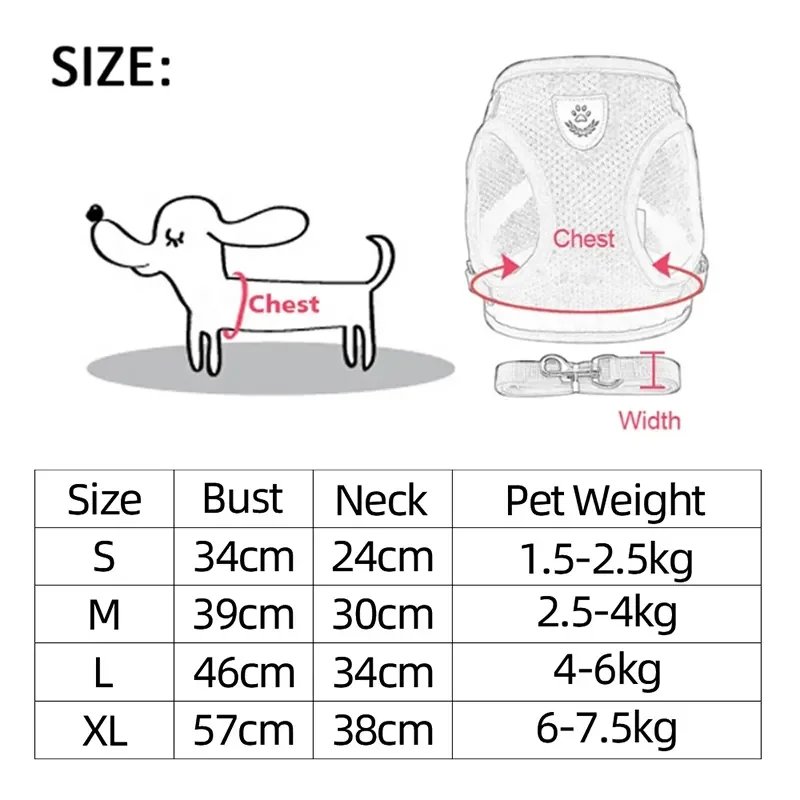Cat Harness Vest Walking Lead Leash For Puppy Dogs Collar Polyester Adjustable Mesh Dog Harness For Small Medium Pet Accessories Cat Harness Vest Walking Lead Leash For Puppy Dogs Collar Polyester Adjustable Mesh Dog Harness For Small Medium Pet Accessories