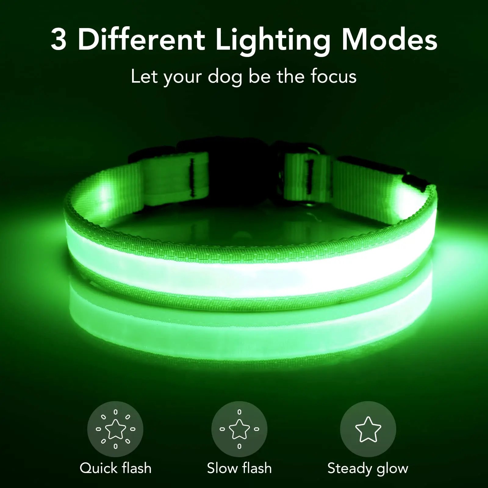 Vizpet LED Dog Collar, Light Up Dog Collar Adjustable USB Rechargeable Super Bright Safety Light Glowing Collars for Dogs Vizpet LED Dog Collar, Light Up Dog Collar Adjustable USB Rechargeable Super Bright Safety Light Glowing Collars for Dogs