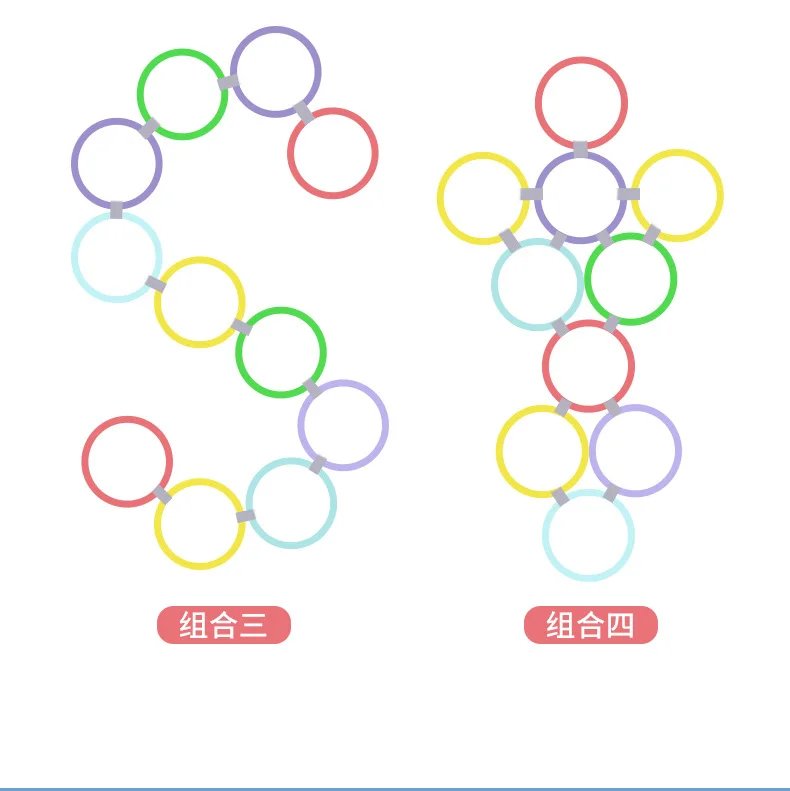 New Outdoor Kids Funny Physical Training Sport Toys Lattice Jump Ring Set Game 10 Hoops 10 Connectors for Park Play Boys Girls