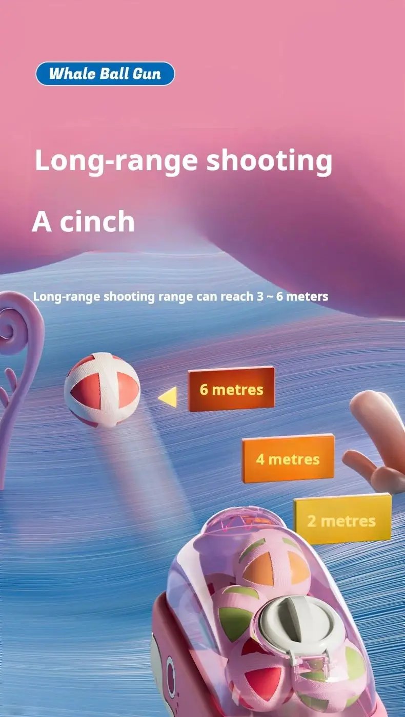 Whale Sticky Ball Throw Toy Set Kids Shooting Ball Gun Dart Board Target Soft Bullet Outdoor Indoor Game Gifts For Girsl Boys