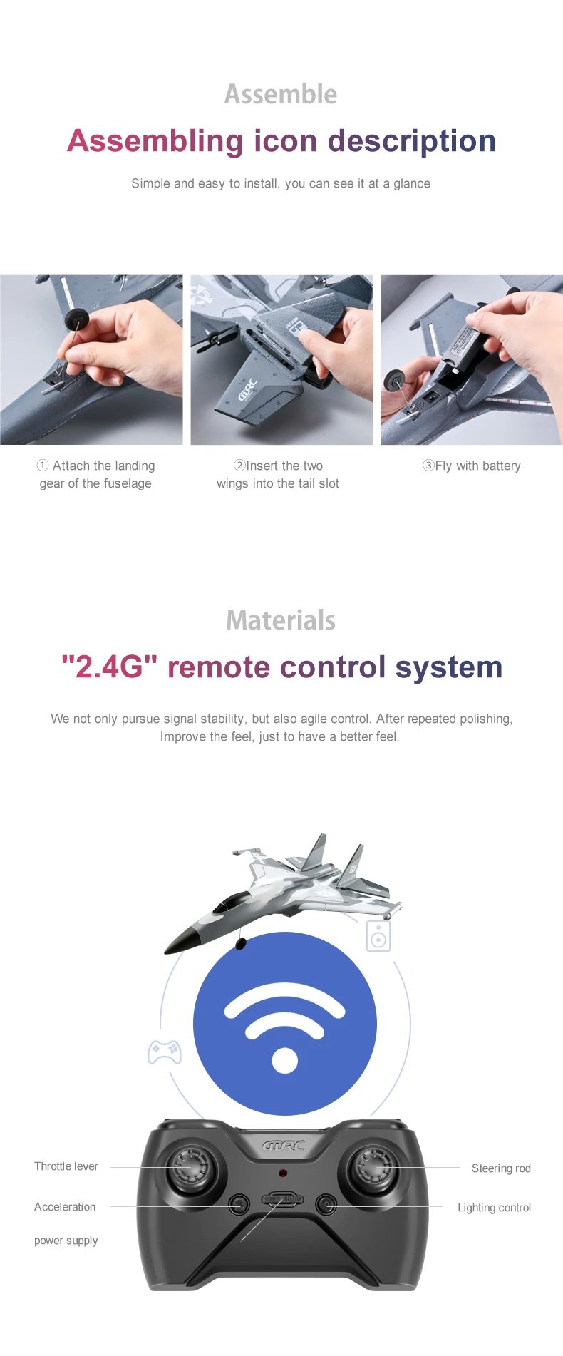 G1 Drone Glider Beginner Profesional 3 Channel RC Aircraft Remote Control Hand Throwing Plane Foam Electric Outdoor Airplane