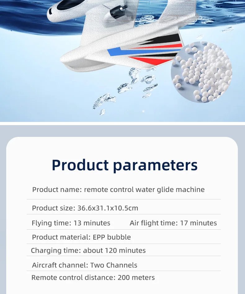 RC Aircraft, Three-in-one Land, water and air RC Aircraft, 2.4Ghz 2CH  EPP bubble fixed-wing remote control aircraft, Cool toys