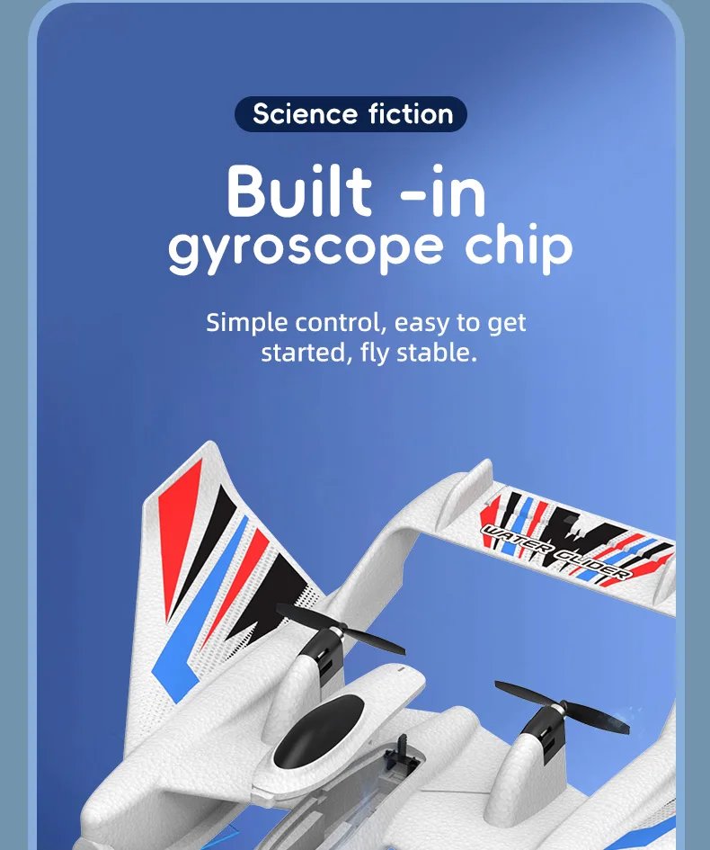 RC Aircraft, Three-in-one Land, water and air RC Aircraft, 2.4Ghz 2CH  EPP bubble fixed-wing remote control aircraft, Cool toys