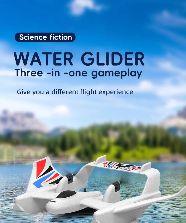 RC Aircraft, Three-in-one Land, water and air RC Aircraft, 2.4Ghz 2CH  EPP bubble fixed-wing remote control aircraft, Cool toys