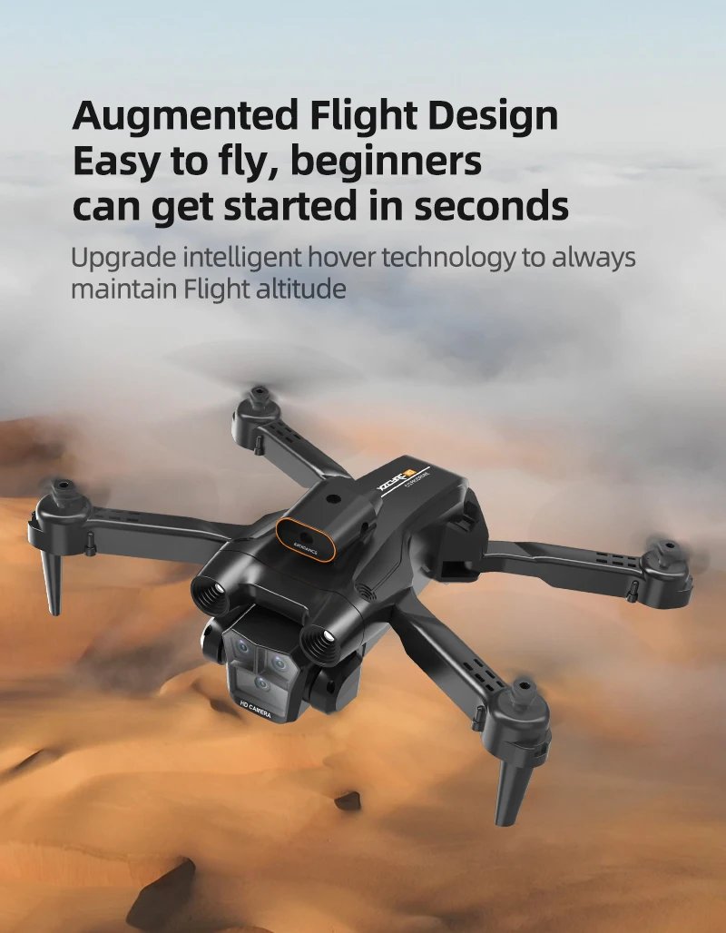 KBDFA M4 RC Drone Profesional Dual HD Camera Aerial Photography FPV Helicopters Obstacle Avoidance Foldable RC Quadcopter Toys