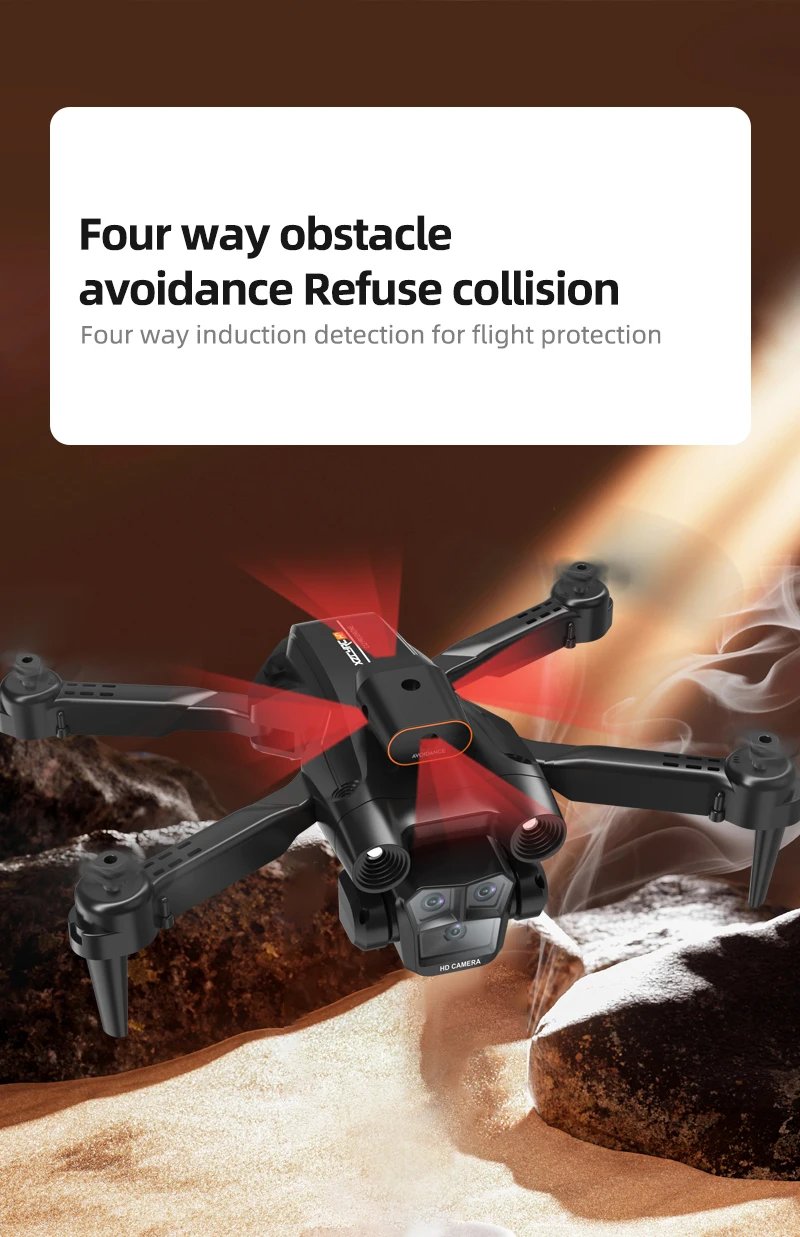 KBDFA M4 RC Drone Profesional Dual HD Camera Aerial Photography FPV Helicopters Obstacle Avoidance Foldable RC Quadcopter Toys