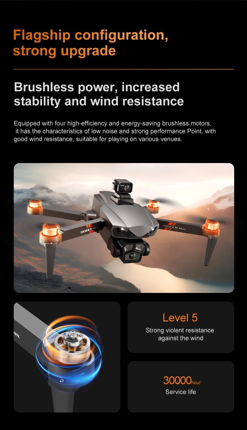 RG601 MAX GPS Drone 8K Professional HD Dual Camera 5G Wifi Obstacle Avoidance Brushless Foldable Quadcopter RC Distance 2KM Dron