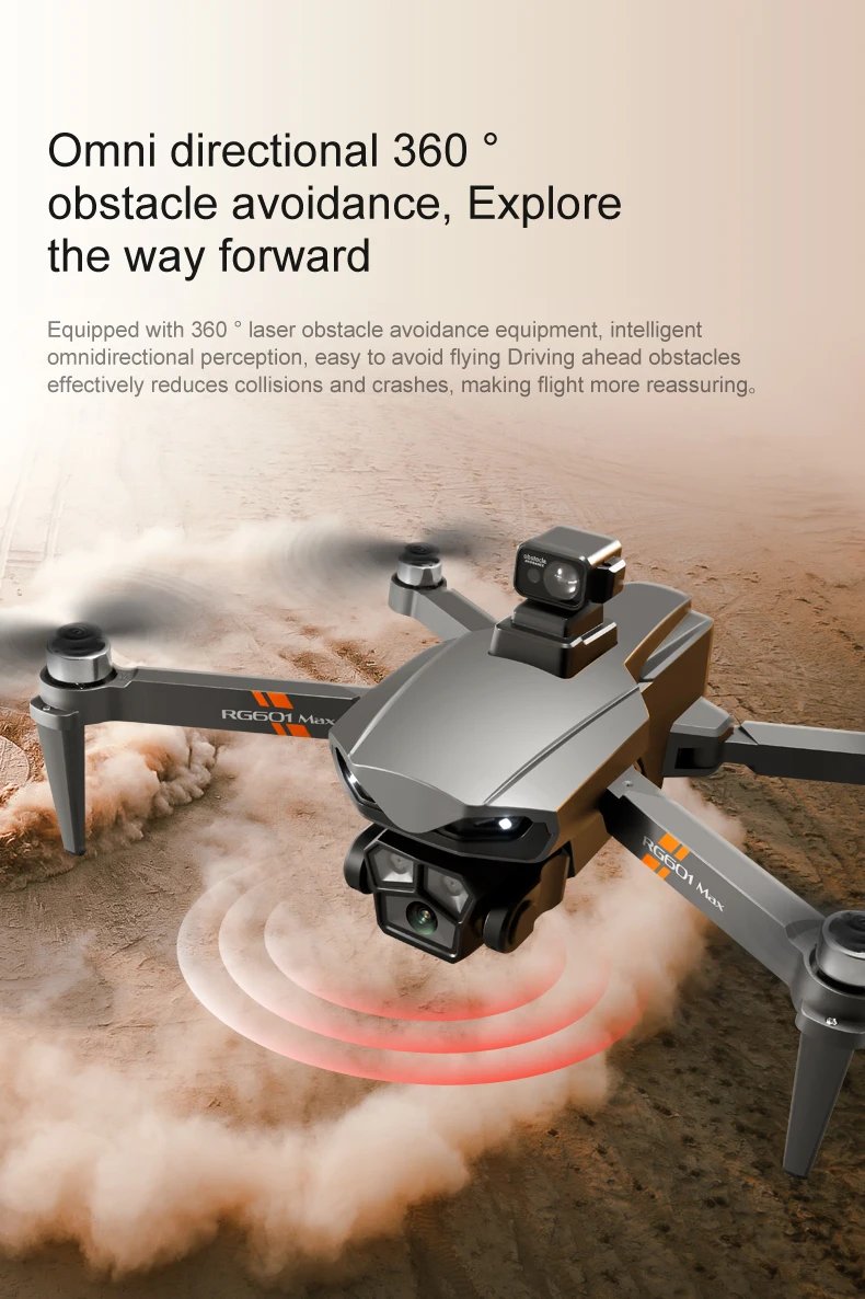 RG601 MAX GPS Drone 8K Professional HD Dual Camera 5G Wifi Obstacle Avoidance Brushless Foldable Quadcopter RC Distance 2KM Dron