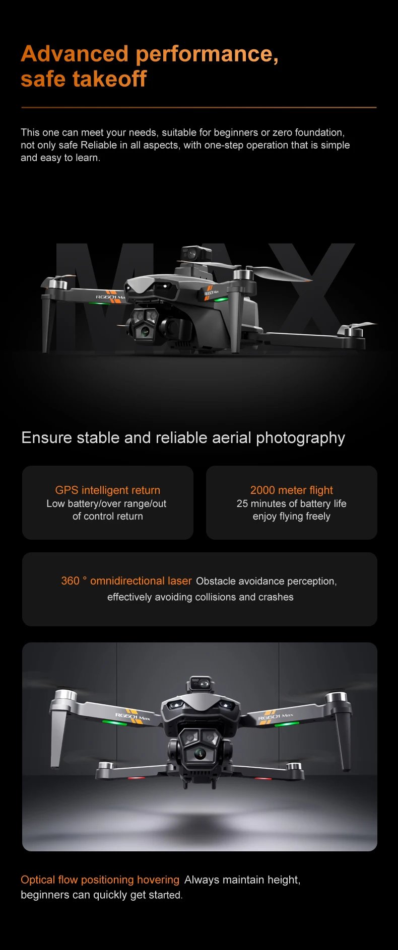 RG601 MAX GPS Drone 8K Professional HD Dual Camera 5G Wifi Obstacle Avoidance Brushless Foldable Quadcopter RC Distance 2KM Dron