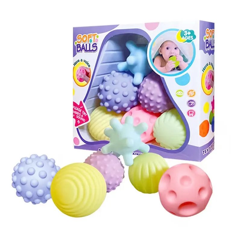 6 PCS Baby Toys Sensory Balls For Children Textured Hand Touch Ball Soft Massage Ball Infant Rattle Senses Toys 6 PCS Baby Toys Sensory Balls For Children Textured Hand Touch Ball Soft Massage Ball Infant Rattle Senses Toys