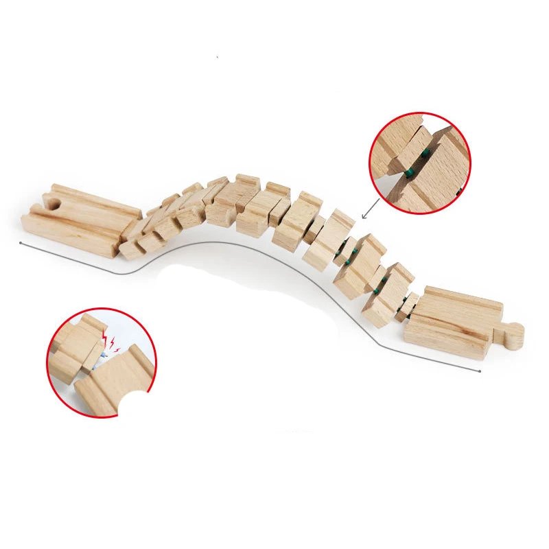 Wooden Train Track Accessories Plastic Building Blocks Adapters Wooden Track Connectors fit for Brand Wood Tracks Toys Kid Gifts
