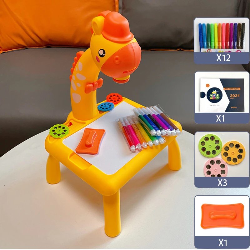 Children led projector drawing table toy painting set table educational board learning tools painting toys for children Children led projector drawing table toy painting set table educational board learning tools painting toys for children