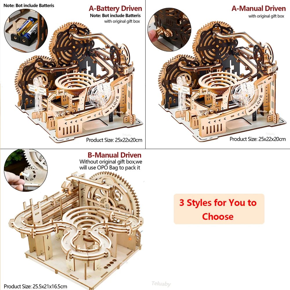 3D Wooden Puzzle Marble Run Set DIY Assembly Building Model Kit STEAM Engine Educational Toys for Adult Kids Birthday Gifts 3D Wooden Puzzle Marble Run Set DIY Assembly Building Model Kit STEAM Engine Educational Toys for Adult Kids Birthday Gifts